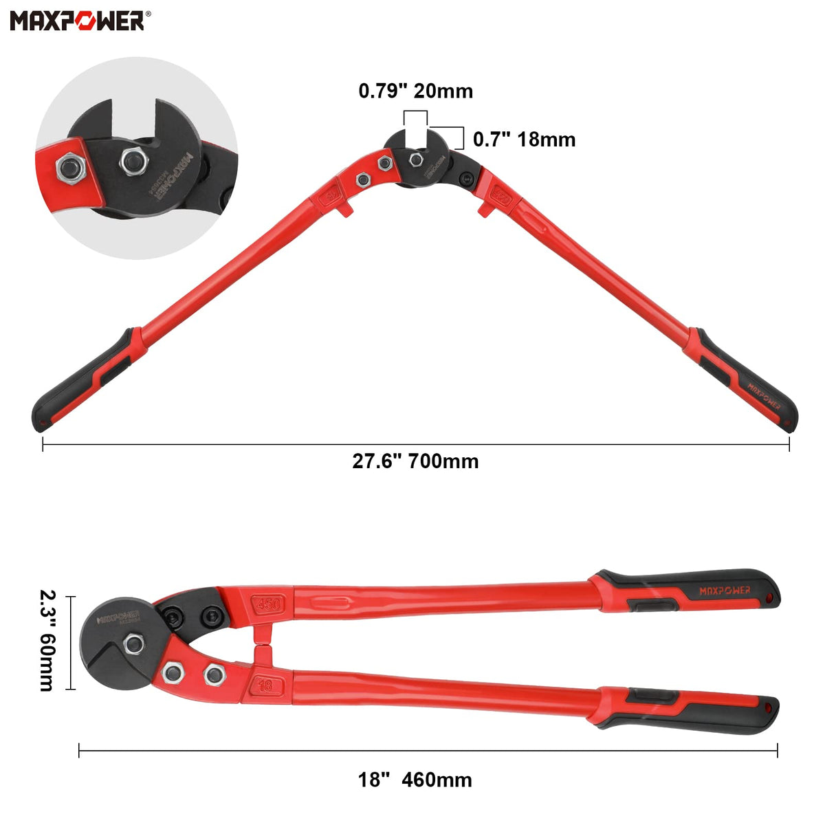 MAXPOWER ergonomic handle demonstrates comfortable grip for extended use