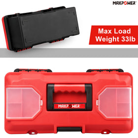 MAXPOWER tool box for car use keeps essential tools within reach.