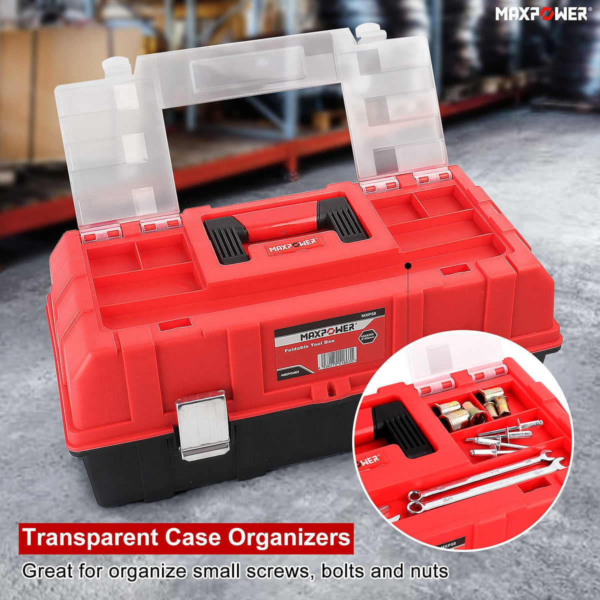 MAXPOWER transparent-storage-system lets you see contents at a glance