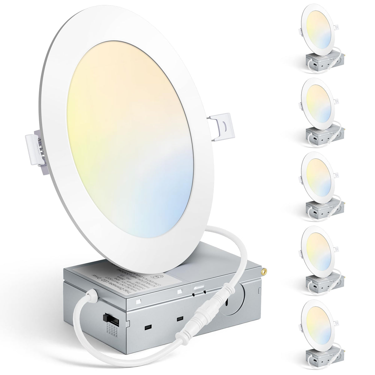 MAXvolador 6-inch LED recessed light with junction box for clean ceiling installs