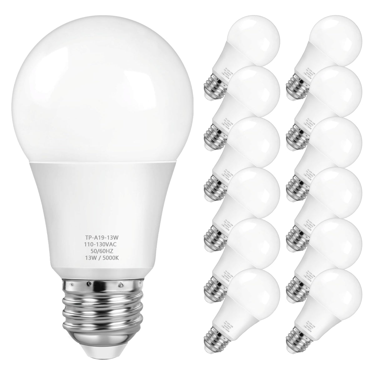 MAXvolador A19 LED bulb pack of 12 shows daylight illumination and savings