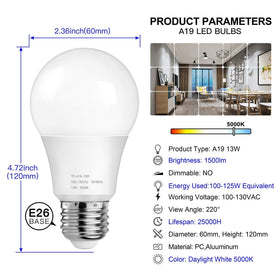 MAXvolador A19 5000K daylight image demonstrates crisp, task-ready illumination