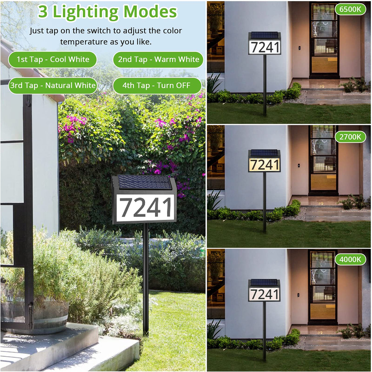 MAXvolador address sign panel charging in sunlight for ready illumination