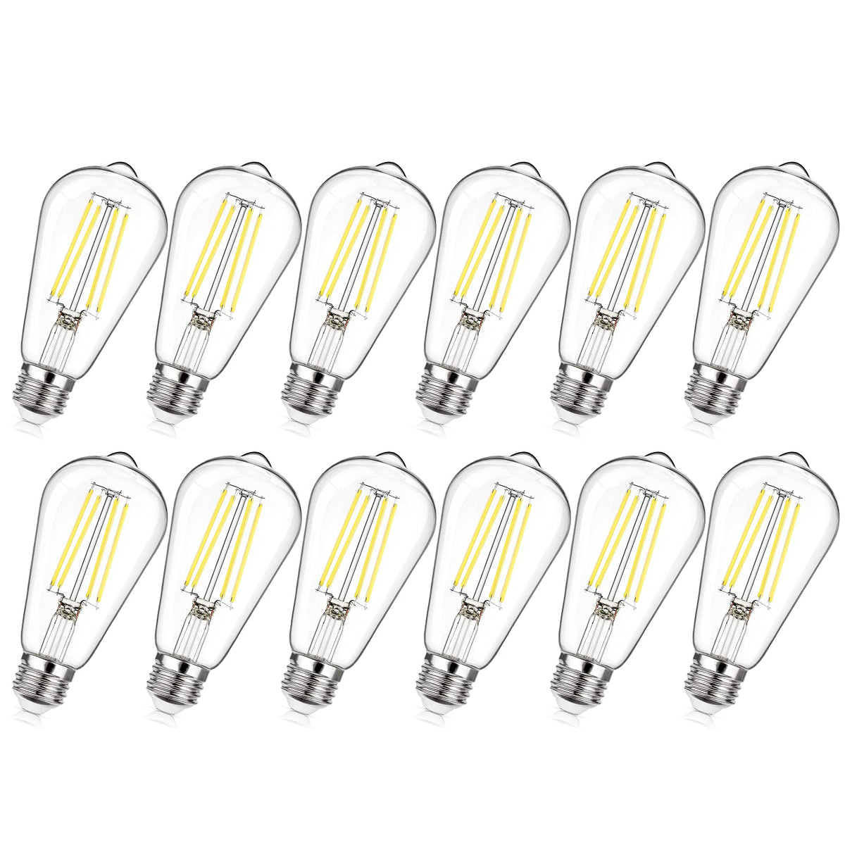 MAXvolador Edison bulb with clear teardrop glass, dimmable for versatile room lighting