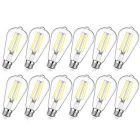 MAXvolador Edison bulb with clear teardrop glass, dimmable for versatile room lighting