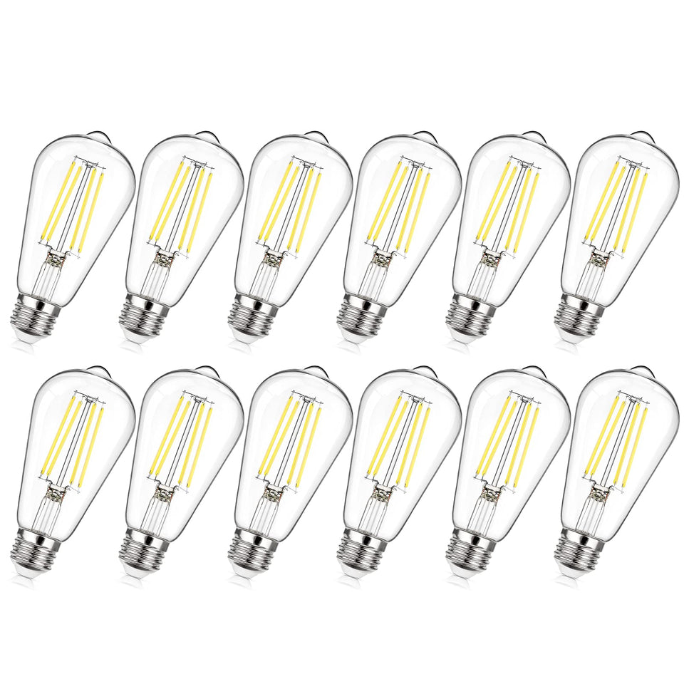 MAXvolador Edison bulb with clear teardrop glass, dimmable for versatile room lighting