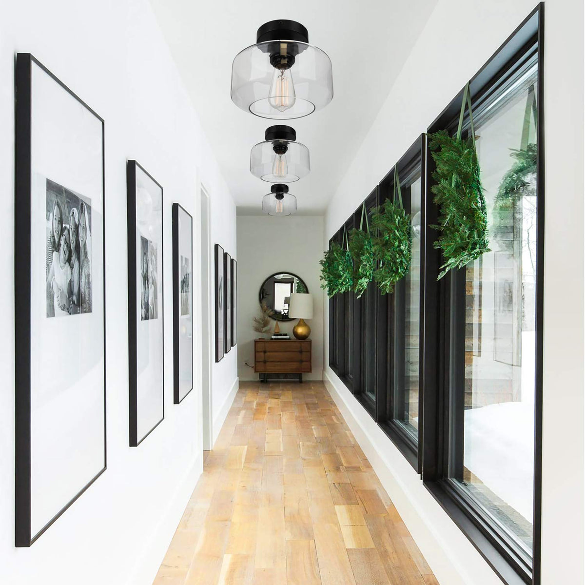 MAXvolador hallway-entry-dining-room illuminates spaces with farmhouse flair