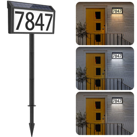 MAXvolador solar address sign with bright glow enhances curb visibility at night