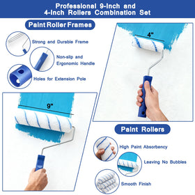 MAXWAVE 9-inch roller frames deliver smooth coverage on large surfaces.