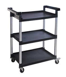 MaxWorks 80774 three-shelf cart with side rails keeps loads secure during transport