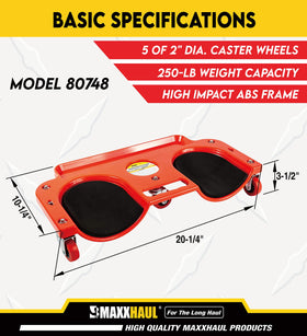MaxWorks MaxxHaul five swivel casters enable smooth, non‑marring movement.