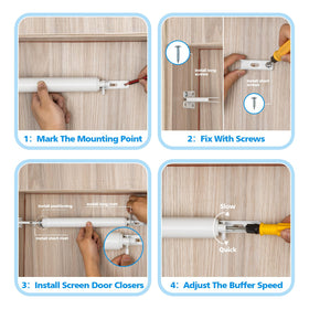 MaxxGeek closer installed on heavy storm door with confident, controlled closing.
