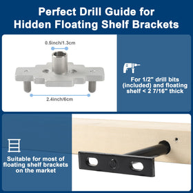MaxxGeek floating shelf bracket dowel jig in use