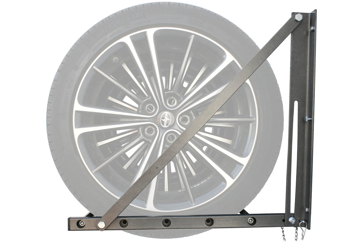 MaxxHaul folding design saves floor space when tires are not in use.