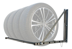 MaxxHaul powder-coated steel rack resists wear for long-term garage organization.