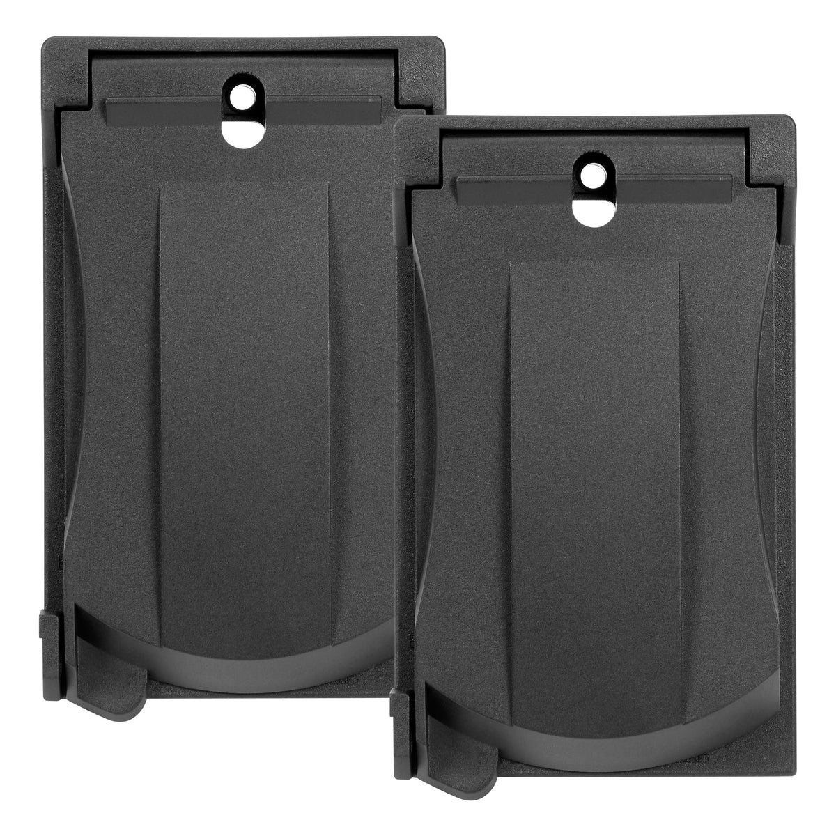 Maxxima 1-Gang Vertical Outdoor Outlet Cover protects outlets from rain and dust.