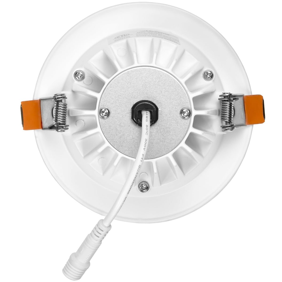 Maxxima damp-rated fixture suitable for bathrooms and kitchens.