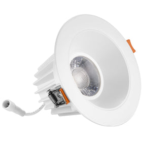 Maxxima 4in downlight side profile showing slim canless design.