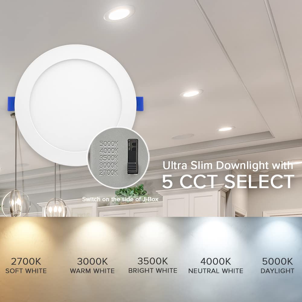 Maxxima 5CCT color switch on J-box closeup demonstrates flexible color temperature control