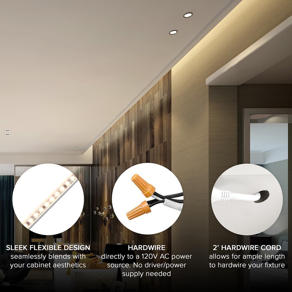 Maxxima 60-inch under-cabinet light, installation-ready with included mounting clips.