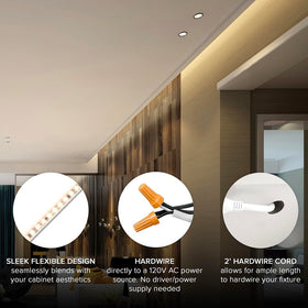 Maxxima 60-inch under-cabinet light, installation-ready with included mounting clips.