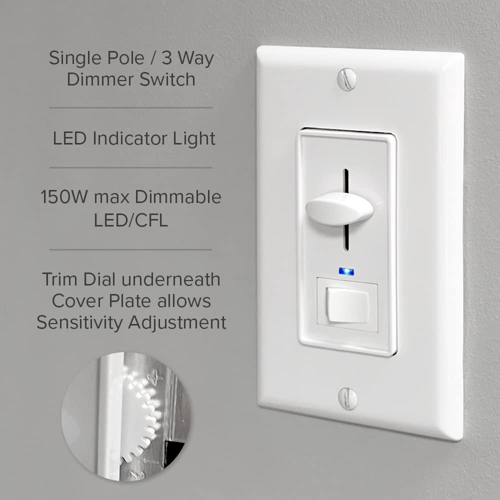Wall plate included for a clean, professional install with the Maxxima dimmer.