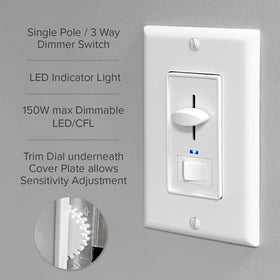 Wall plate included for a clean, professional install with the Maxxima dimmer.