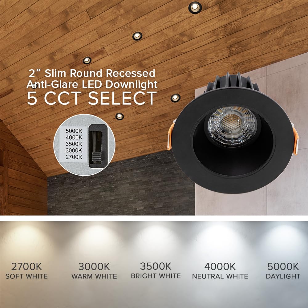 Maxxima round black trim adds a modern ceiling aesthetic