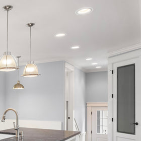 Maxxima goof rings present white extended trim for a clean recessed look.