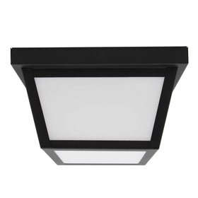 Maxxima black porch light with frosted lens and 3000K warm white LED