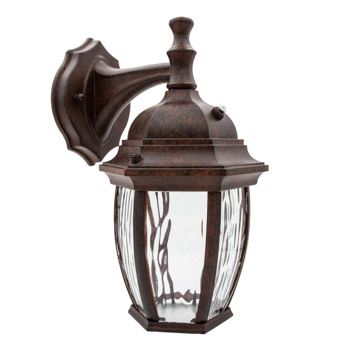 Maxxima LED outdoor wall light with clear water glass for welcoming entryways.