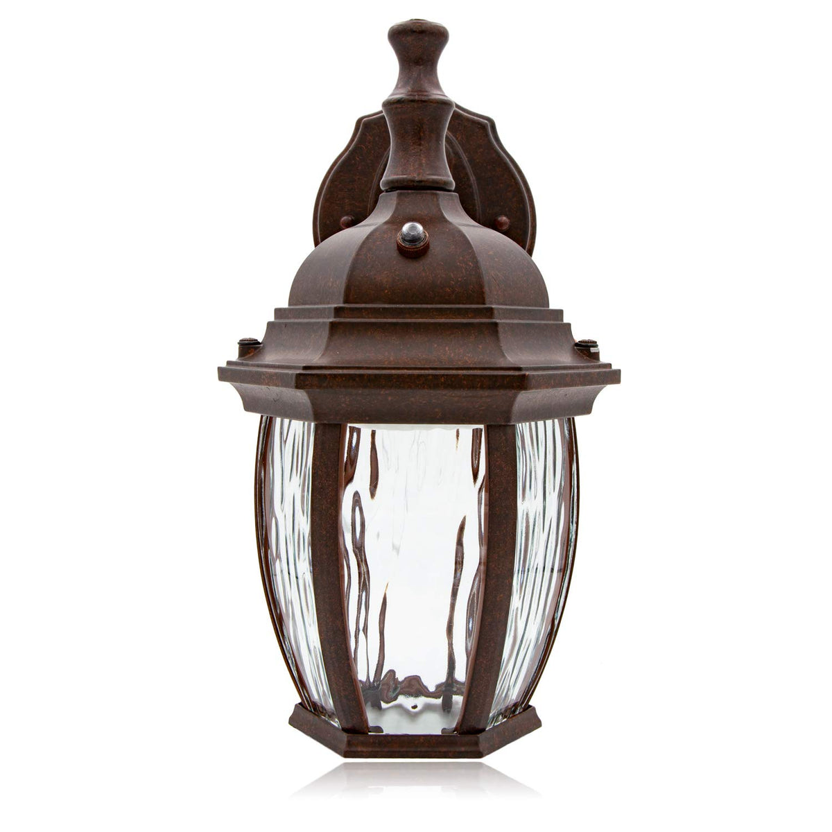 Maxxima LED wall light emits a warm white 3000K glow for safe nighttime navigation.