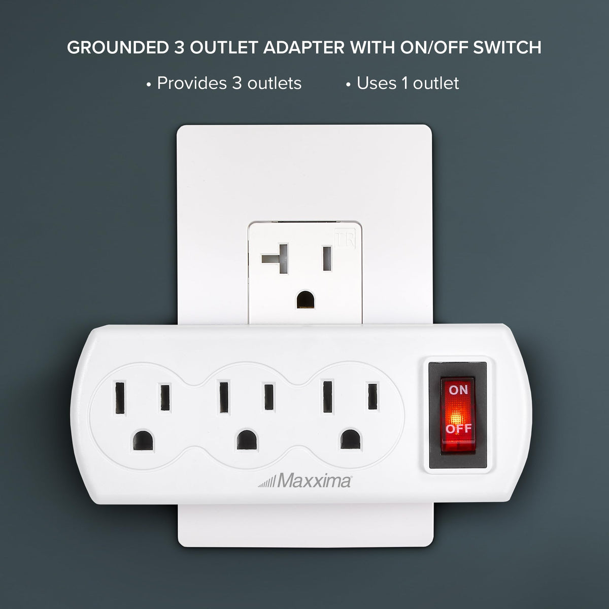 Maxxima red on/off switch enables quick power control.