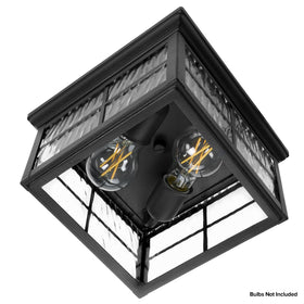 Maxxima outdoor flush-mount light side view for exterior entry lighting.