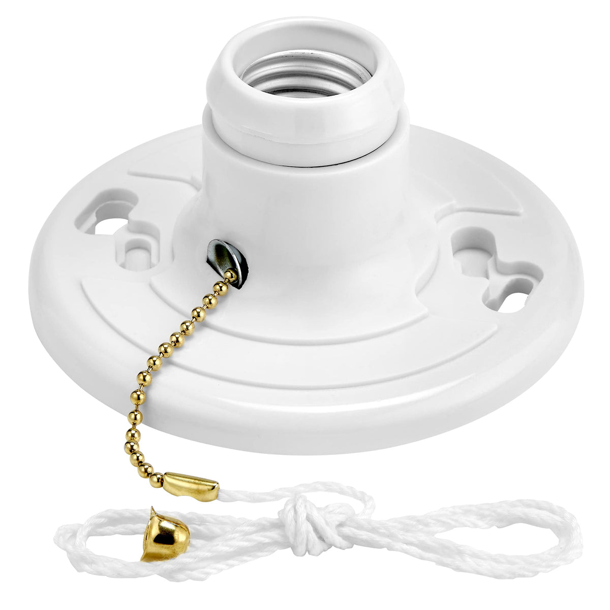 Maxxima lamp holder pull chain close-up for easy on/off control
