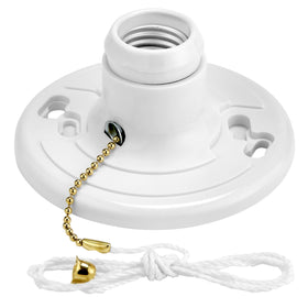Maxxima lamp holder pull chain close-up for easy on/off control