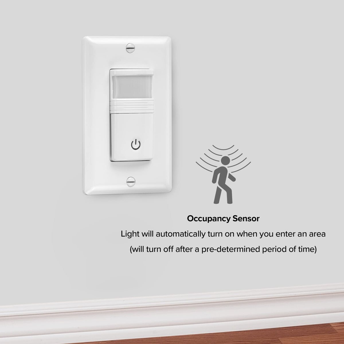 Maxxima UL-listed indoor sensor switch for reliable, safe operation.