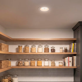 Maxxima wet-rated downlight suitable for damp indoor locations.