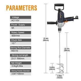 MAXXT drill mixer with spade handle offers comfortable control for extended sessions