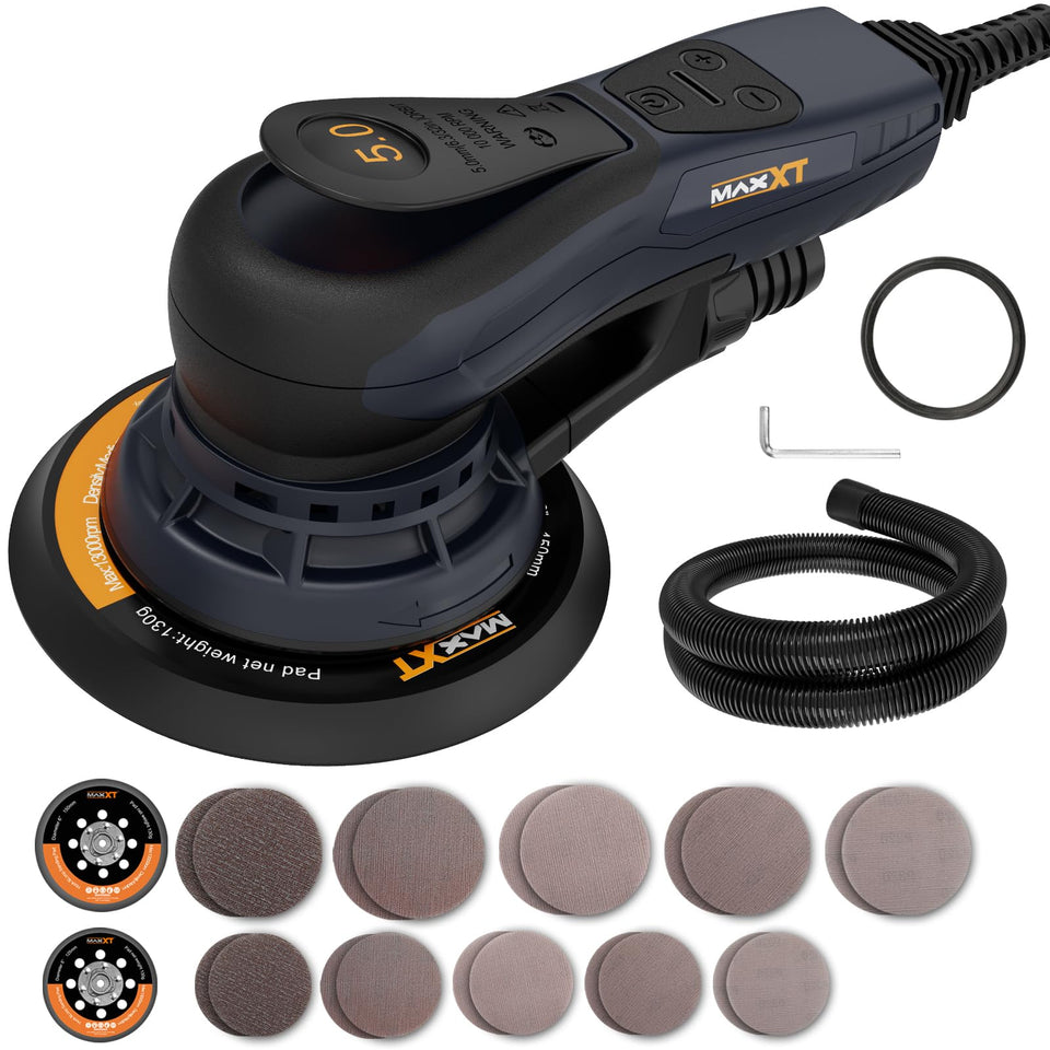 MAXXT random orbital sander with two pads for versatile sanding on various surfaces