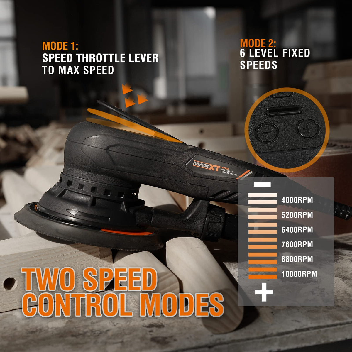 MAXXT sanding pad 5 inch for precise work in tight spots