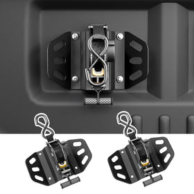 Maxzina retractable ratchet strap installation view for Ford F-150 cargo securing.