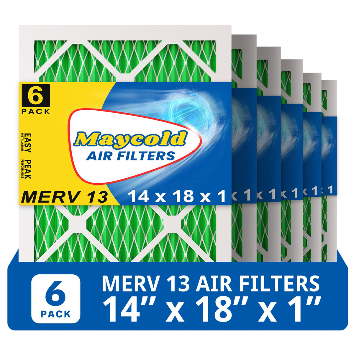 Maycold MERV13 14x18 filter pack six cleans the air in your home.