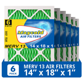Maycold MERV13 14x18 filter pack six cleans the air in your home.