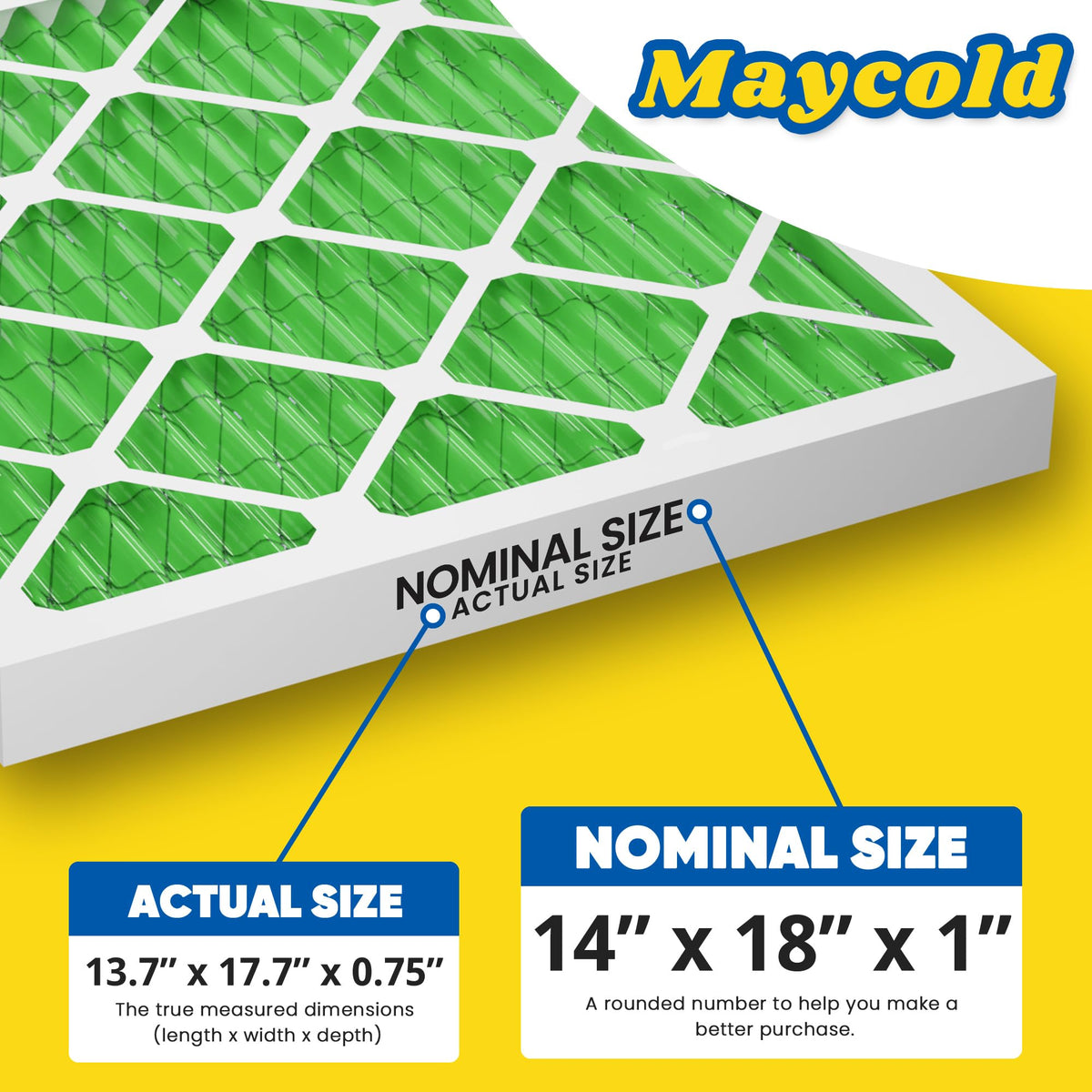 Maycold pleated filter design increases filtration efficiency and lifespan.