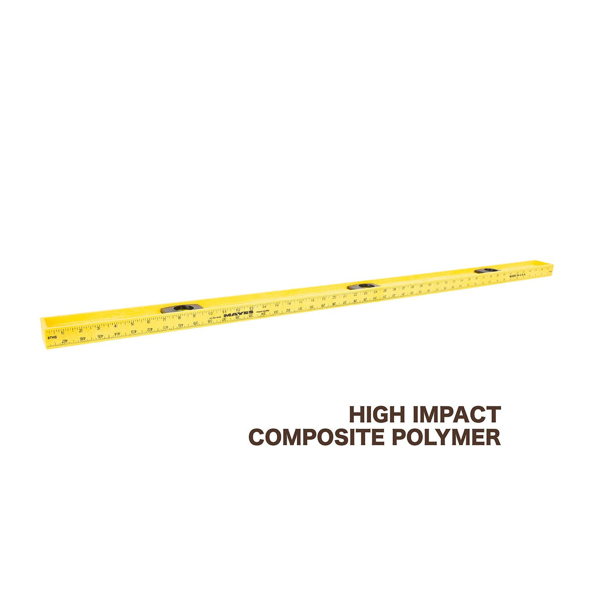 Mayes 4-foot level is finish-surface friendly, leaving walls and tiles unscathed