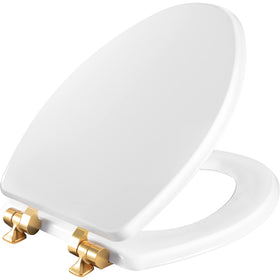 Mayfair Bennett with brushed gold hinges offers a stylish bathroom upgrade.