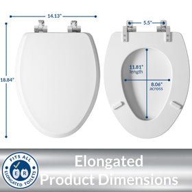 Mayfair Bennett elongated bowl fit ensures compatibility with major brands.