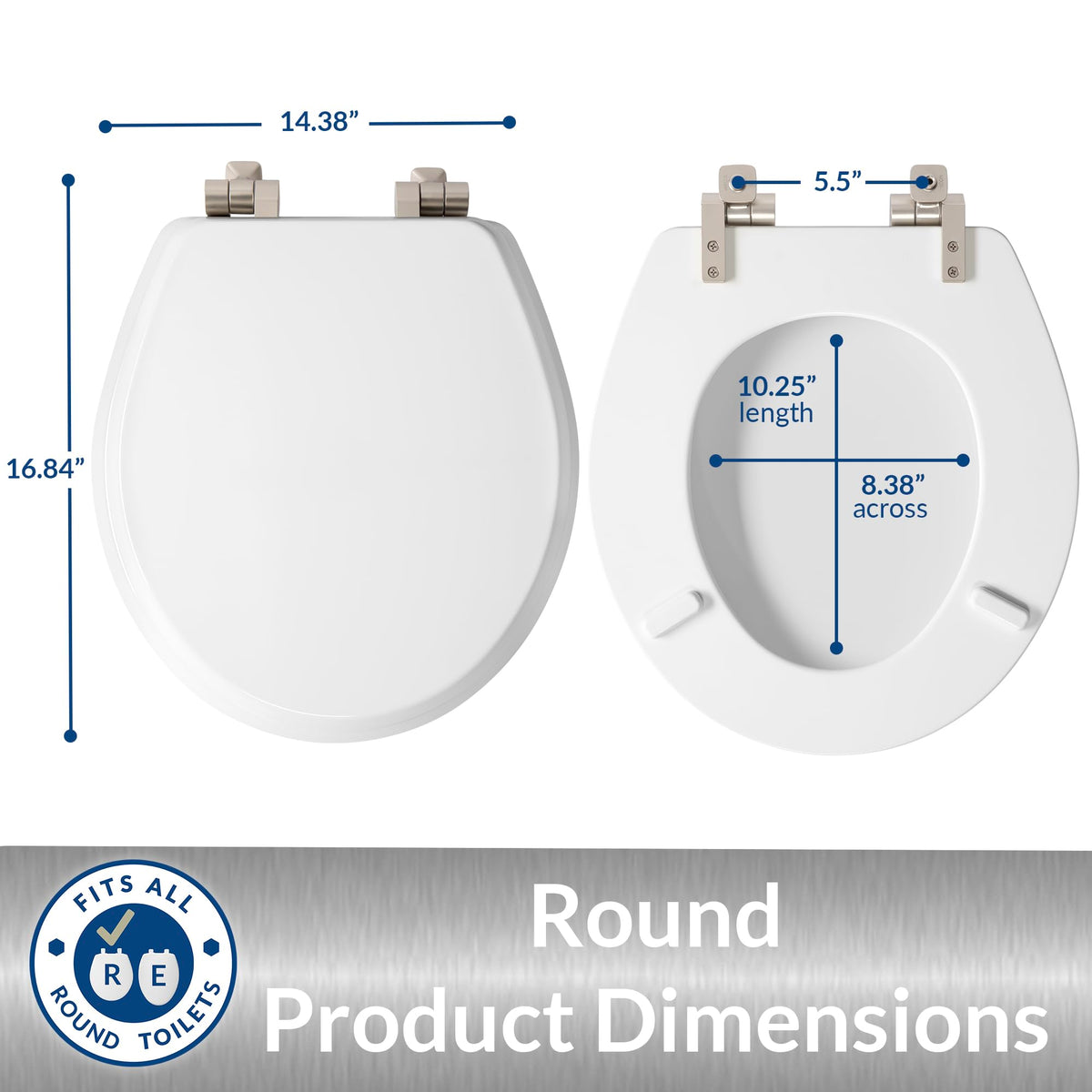 Round design fits standard round bowls from major brands.