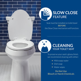 Mayfair Bennett round-bowl compatibility ensures broad toilet compatibility.